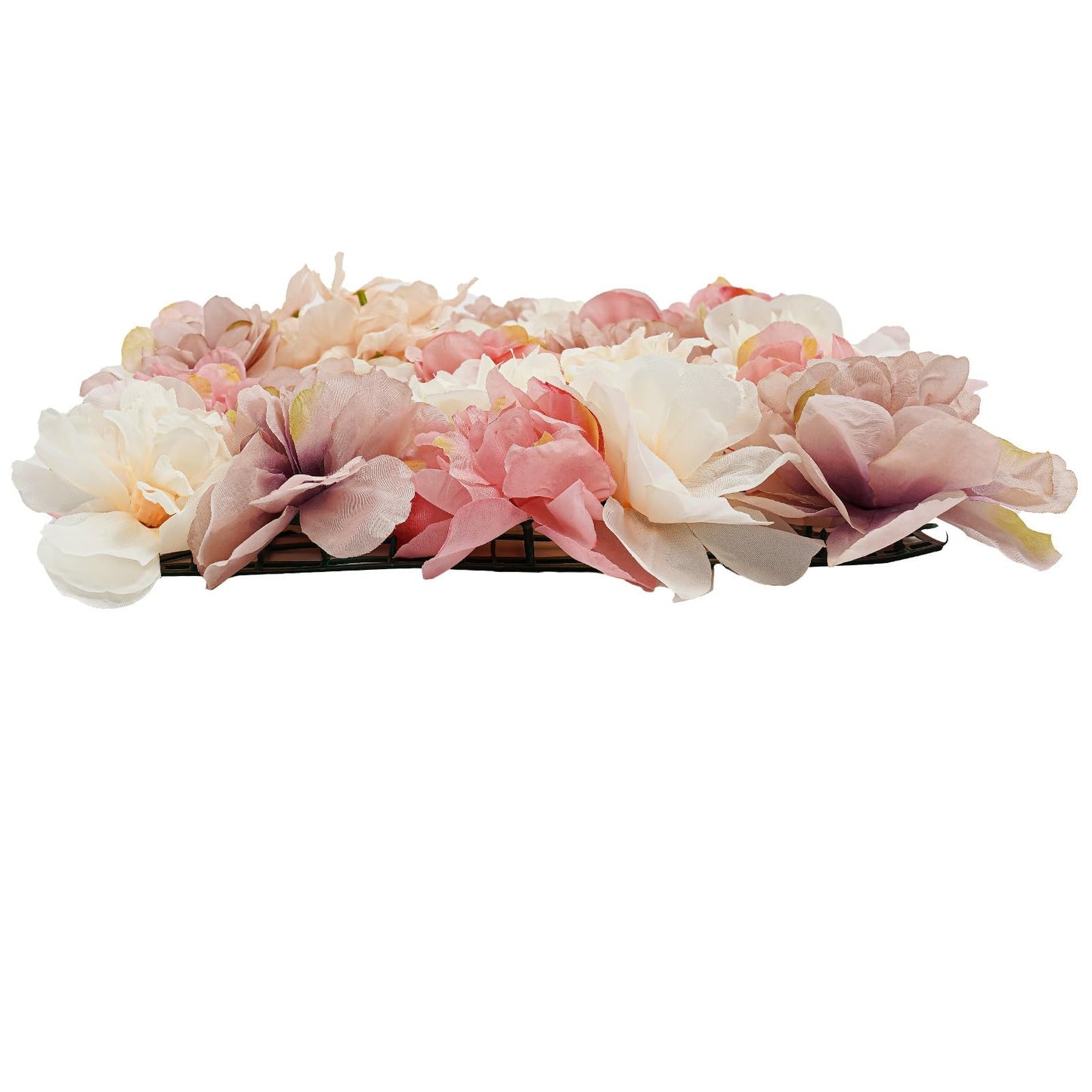 NeNchengLi 12Pcs Artificial Flower Wall Panel 3D Floral Backdrop Walls15 X 15" Flower Wall Decor Panel Flower Backdrop for Party Home Background Decor-Champagne, White, Pink