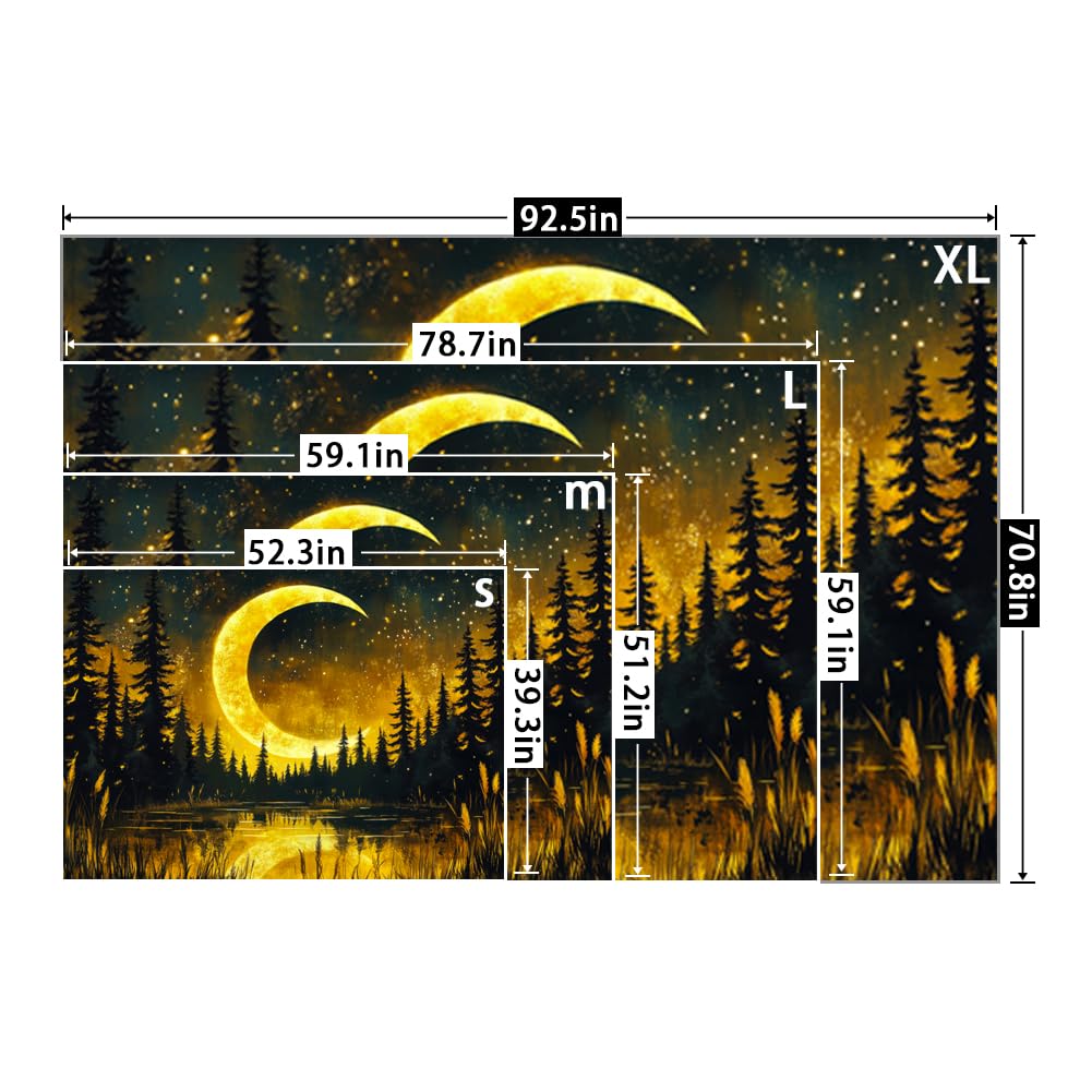 Generleo Galaxy Moon Tapestry Fantasy Forest Tapestries Tree of Life Wall Decor Psychedelic Starry Sky Tapestry Wall Hanging for Bedroom