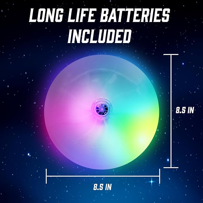 Lite N Bite LED Flying Disc - Light Up Dog Disk with Multi-Color LED, Batteries Included