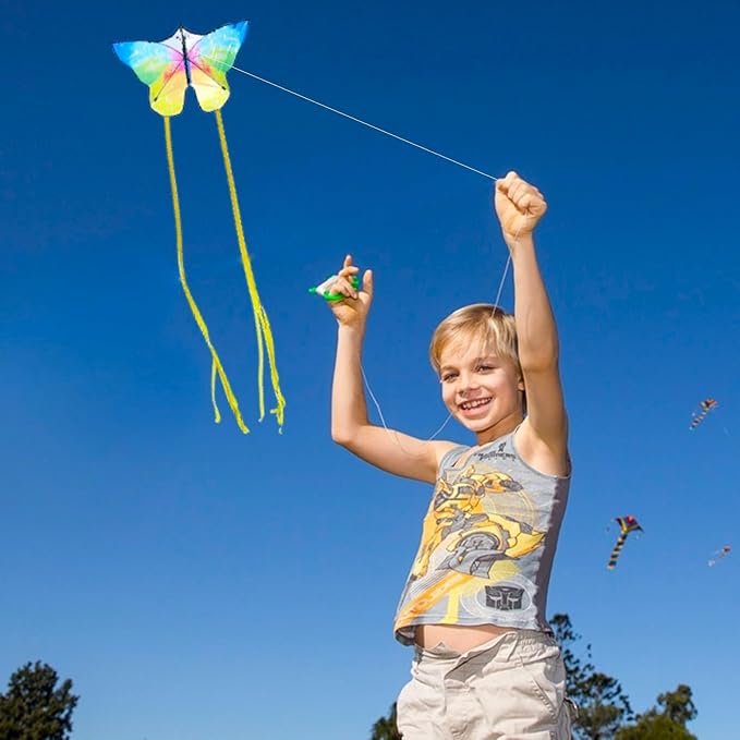 Large Butterfly Kite for Adults and Kids Ages 4-8 & 8-12 Easy to Fly, 55''X28'' Single Line Kite for Outdoor, Park or Beach.