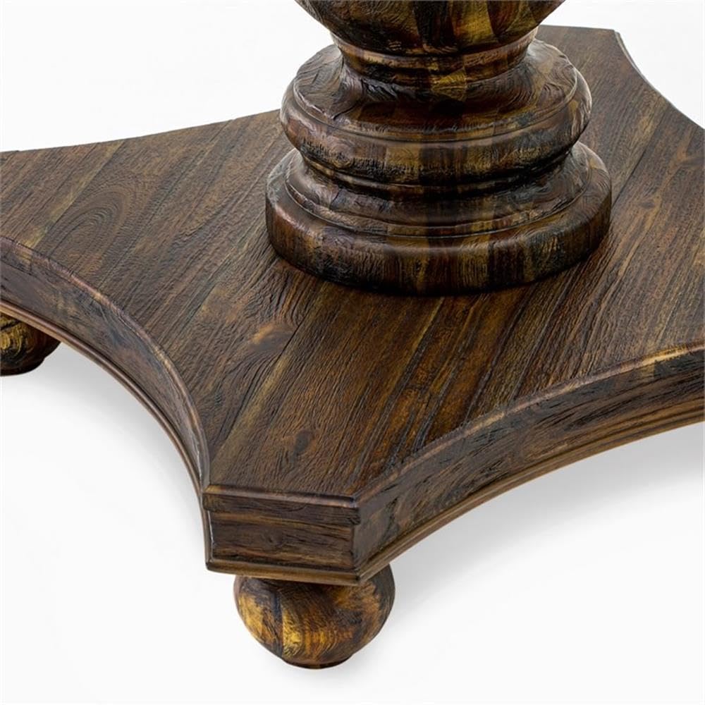 Luxe by East West Furniture FE2-07-TP Ferris Dining Table - a Round Wooden Table Top with Pedestal Base, 48x48 Inch, Distressed Jacobean