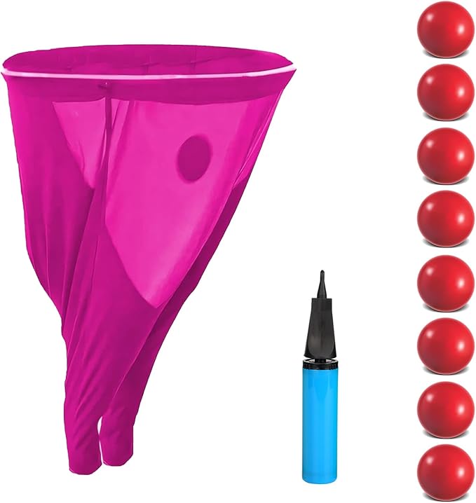 Granny Pants Yard Game Set - Giant Outdoor Party Game with 8 Bouncy Balls and Pump，Fun Family Reunion & Adult Yard Games for Groups (red)