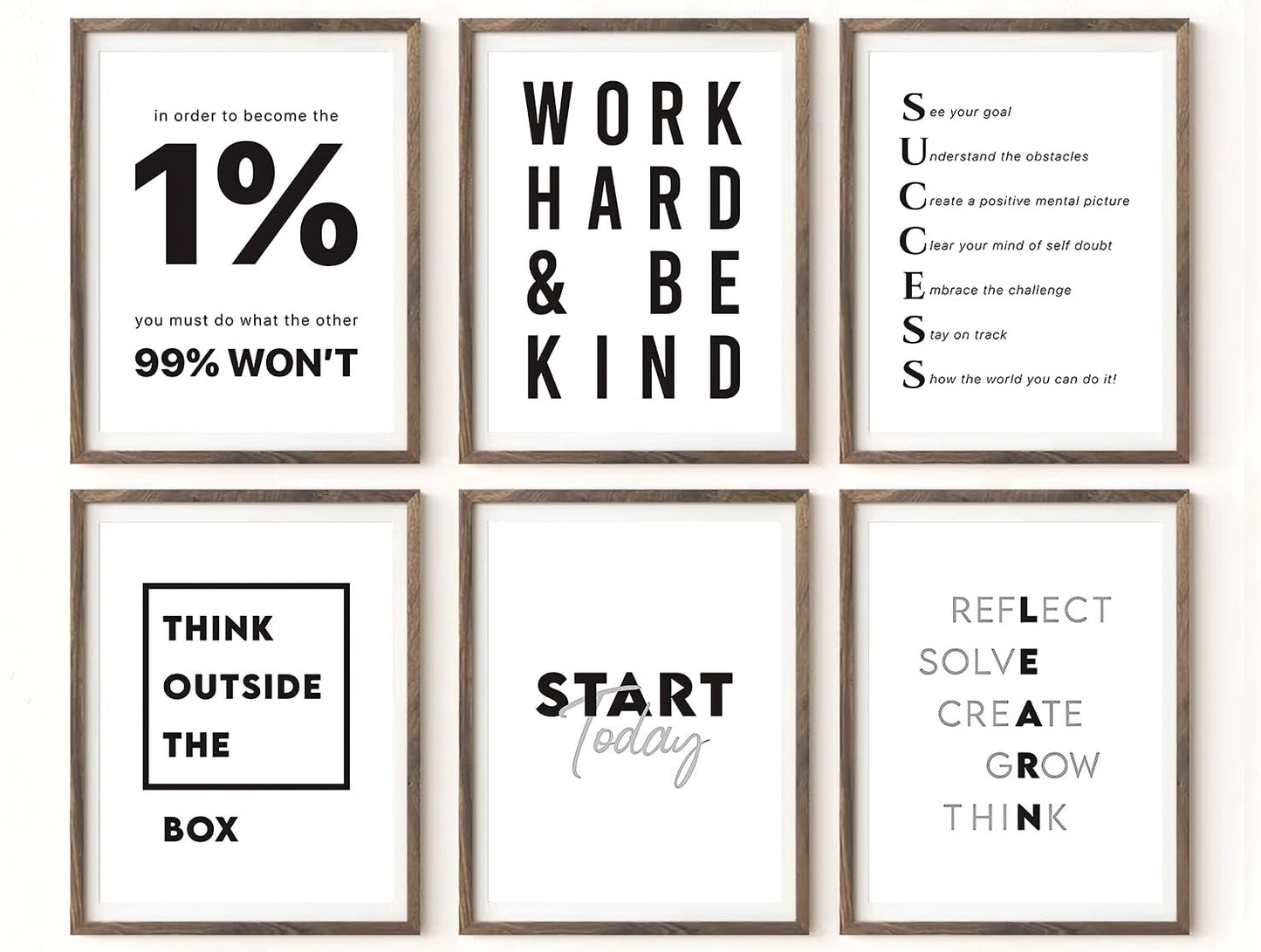 HUACANVASART Office Inspirational Wall Art Prints, Home Office Decor Encouragement Posters for Decoration