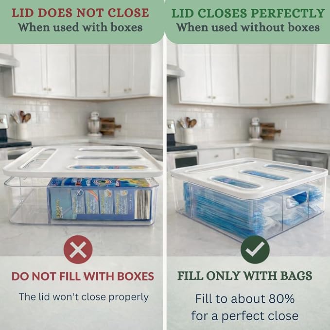 Food Storage Bag Organizer – 4-in-1 Plastic Baggie Organizer for Drawer | Fits Sandwich, Snack, Gallon, Quart & Slider Bags | Kitchen Storage Organizer | Wall & Drawer Mount