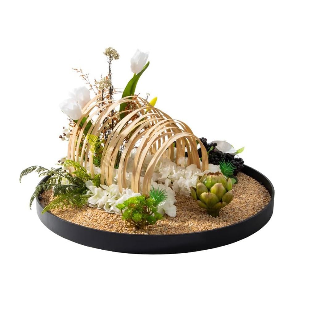 Artificial Bonsai Tree Large Round Table in The Middle of The Turntable Flower Hotel Table Restaurant Light Luxury Decorations Landscape Decorations Artificial Plant Bonsai Tree(Small)