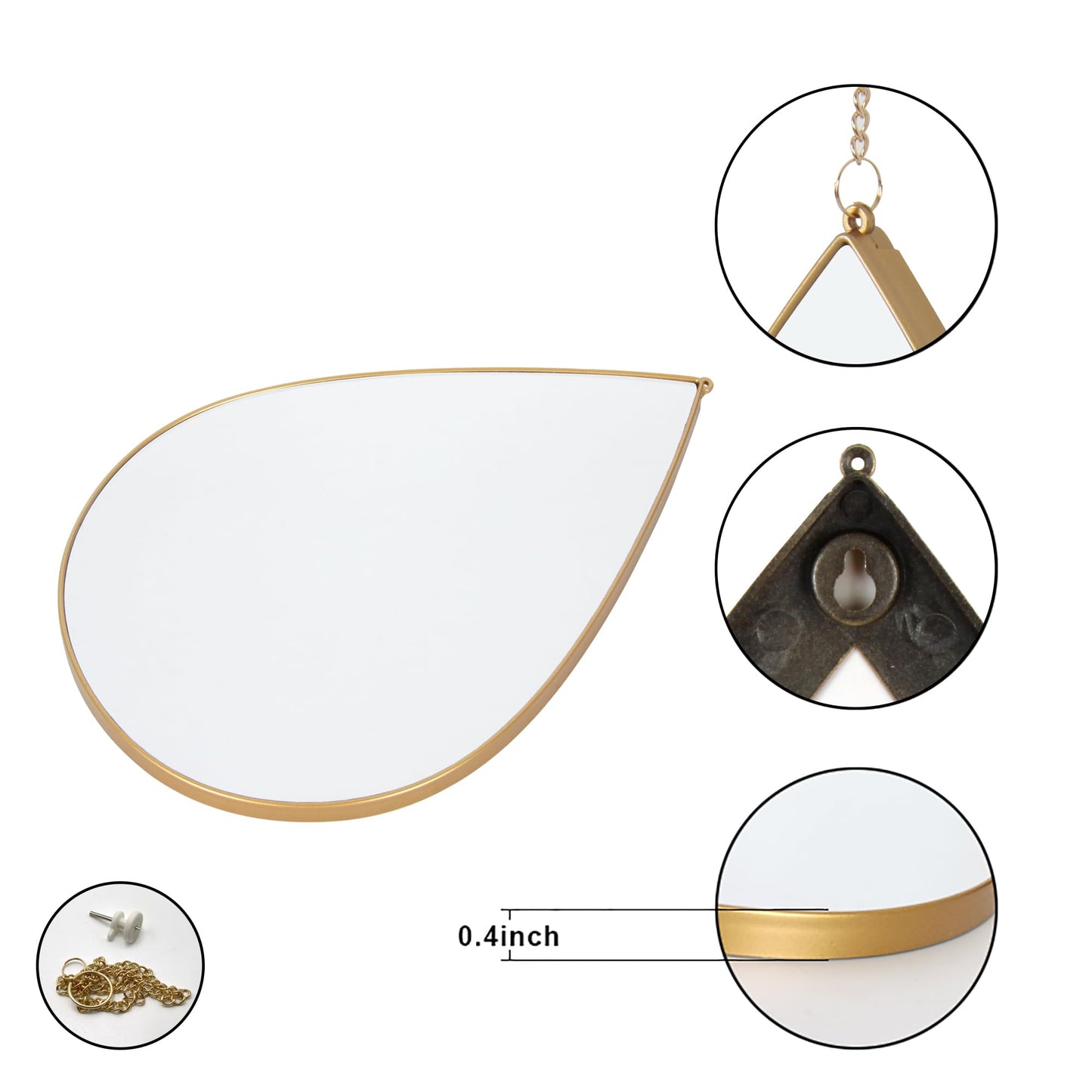DECANIT Decorative Wall Mirrors Set of 3,Gold Accent Hanging Mirrors for Living Room, Bedroom & Entryway – Modern Farmhouse & Boho Home Decor