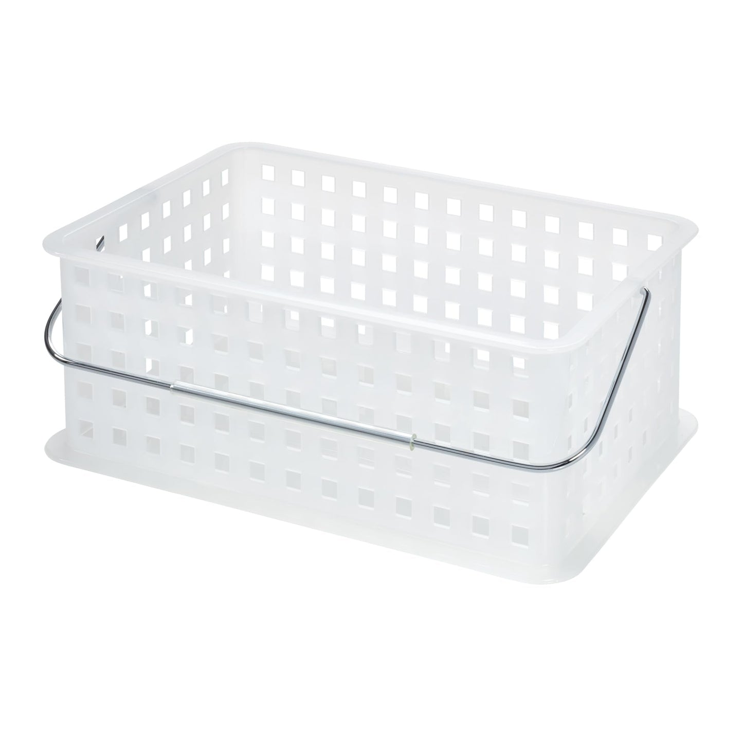 iDesign Portable Shower Caddy Basket with Handle for Dorm or Bathroom - Clear/Frost - Made in USA
