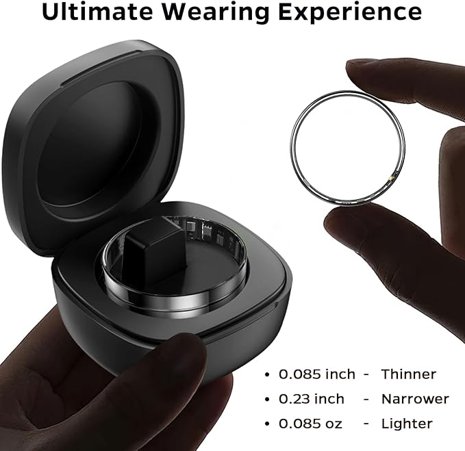 Upgrade Smart Health Ring for Women Men,Waterproof Fitness Ring, Fitness Tracker for Activity Monitoring,Sleep Tracker, No Subscription Fee, Smart Ring for iSO & Android (Gold,12#)