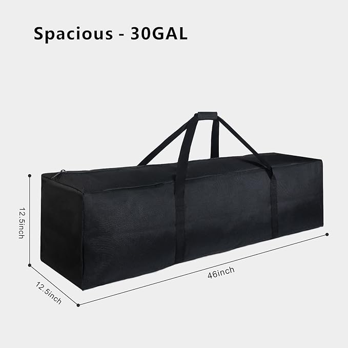 TOPDesign 46 Inch Extra Large Zippered Duffel Bag for Travel Camping Sports Equipment Storage, Waterproof Foldable Luggage Bag with Padded Handles