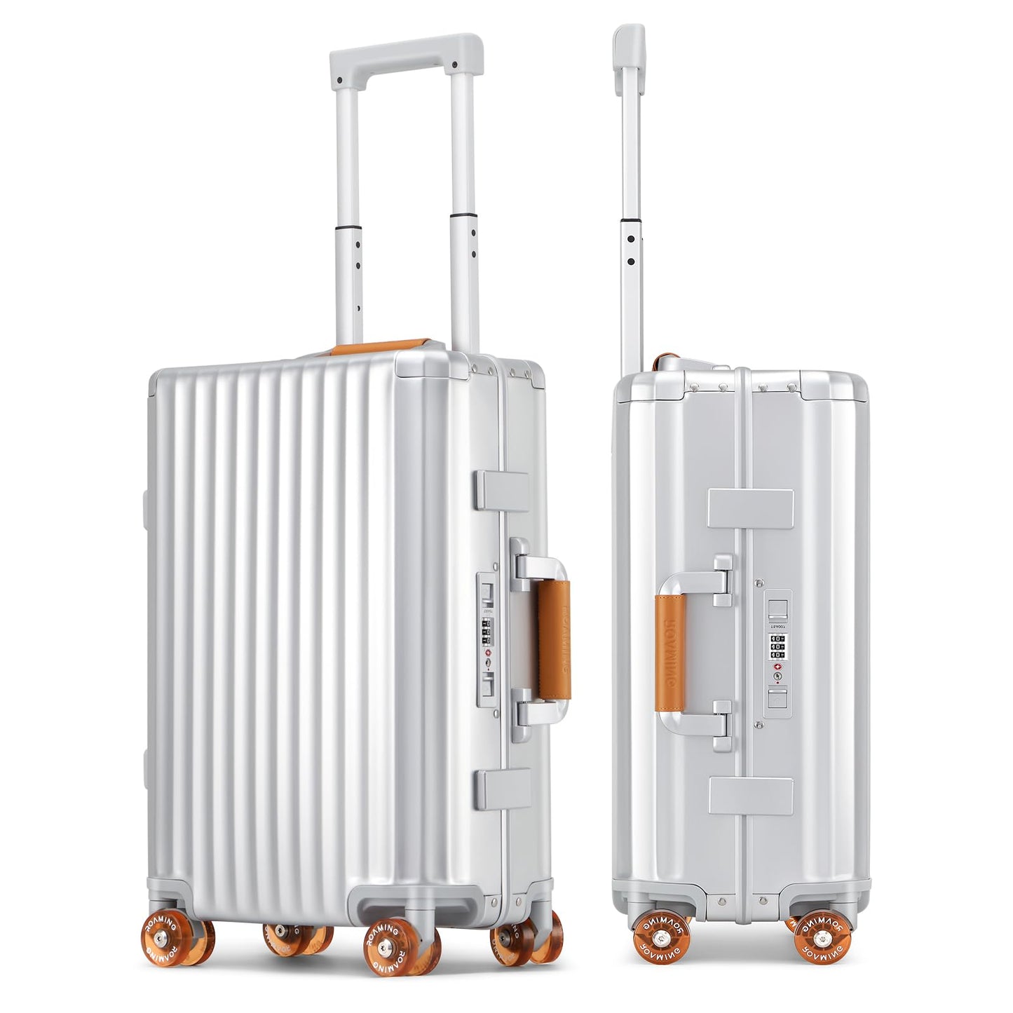ROAMING 20 Inch Carry-On Luggage Durable All Aluminum Hardshell Suitcase - Zipperless Luggages Airline Approved with 360° Spinner Wheels, TSA Lock USB Port, Smart Organizational Pockets