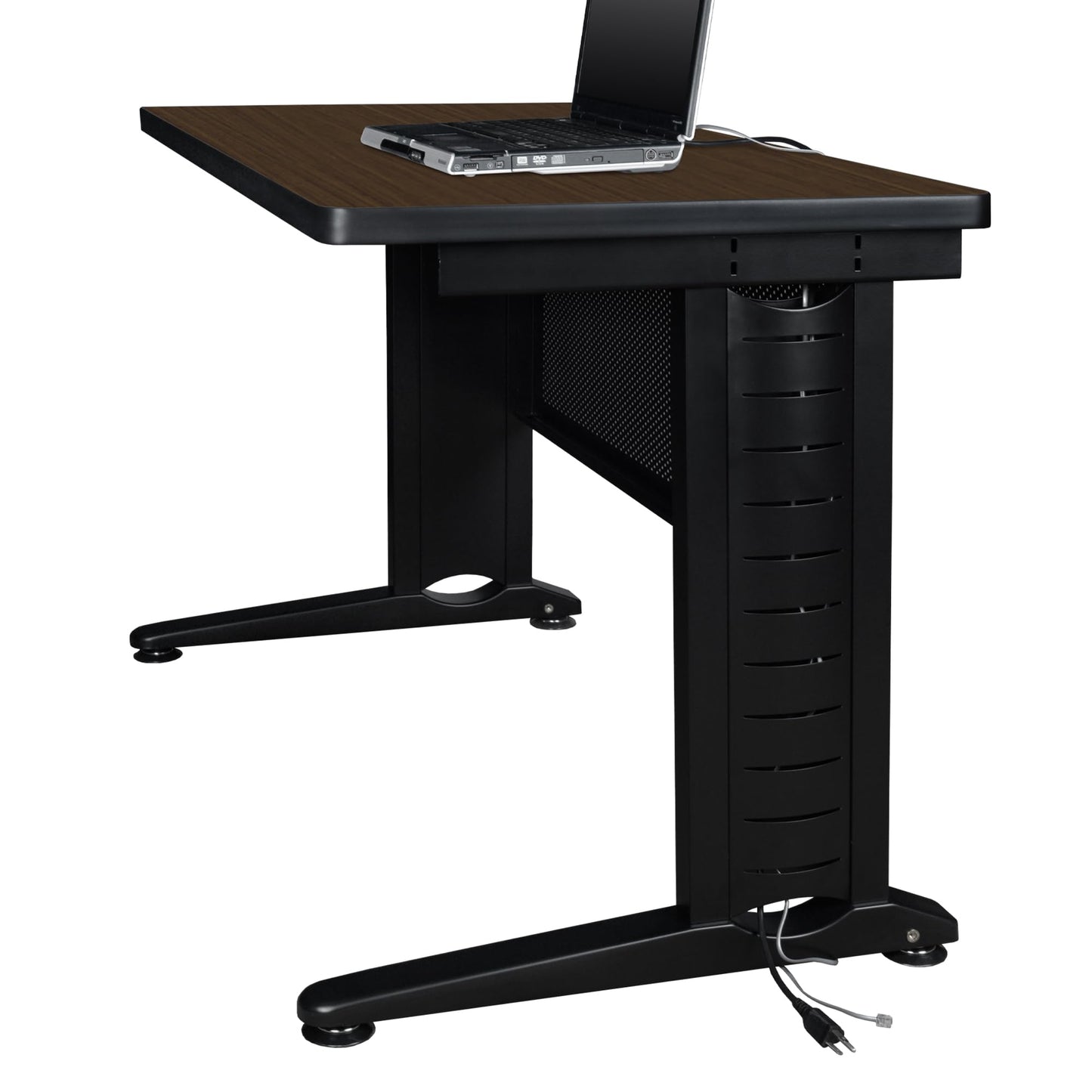 Regency Fusion 66 x 24 Teachers Desk with Single Pedestal Drawer Unit- Neo Walnut
