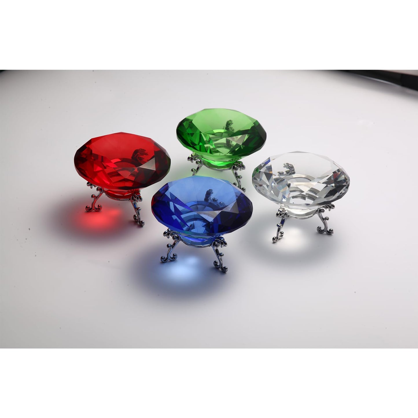 60mm(2.36 in) Large Crystal Diamond Paperweight with Stand Jewels Wedding Decorations Centerpieces Home Decor (60mm, Clear)