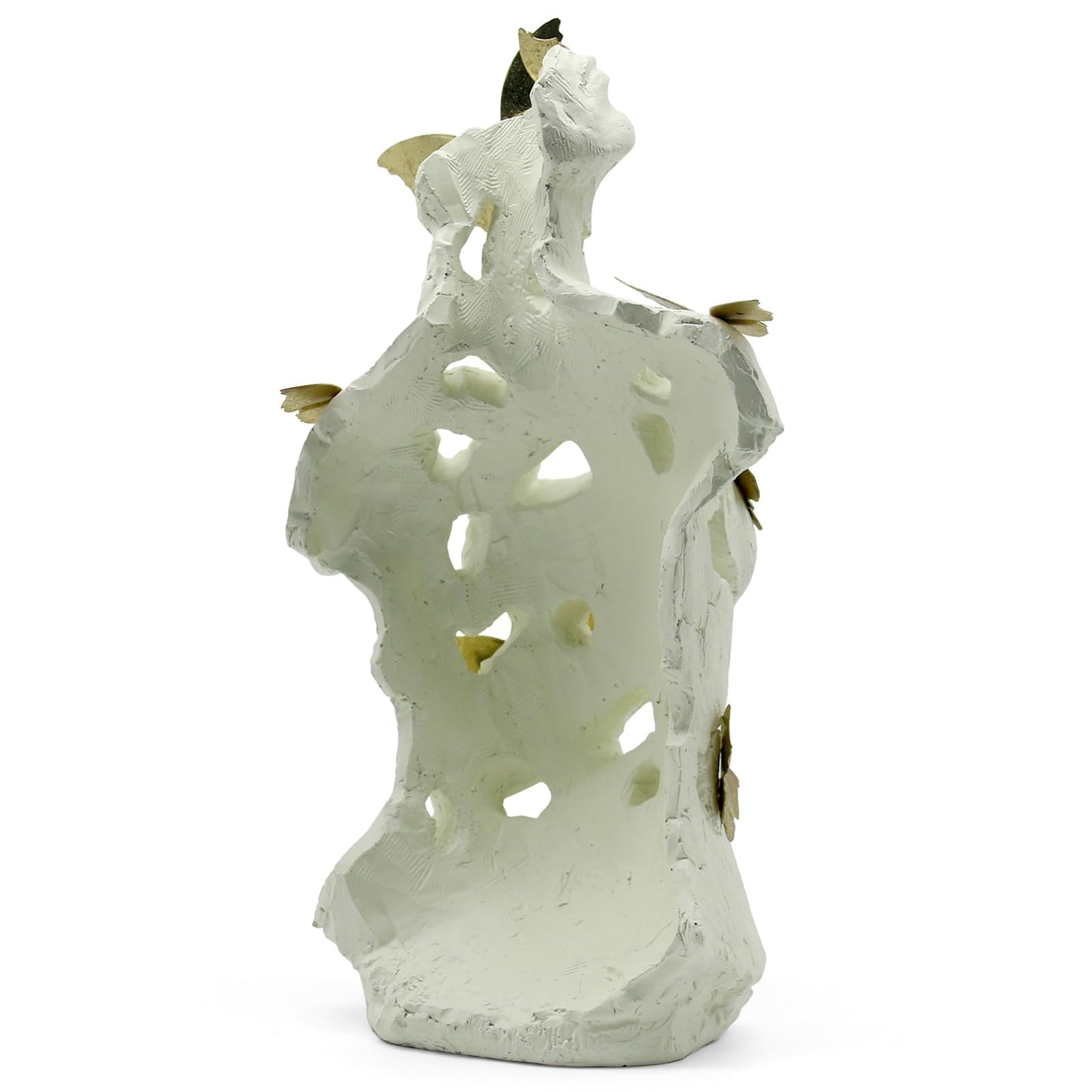 Lukitas Abstract Female Bust with Butterflies Sculpture, Aphrodite Statue, Body Figurine Art Decor, Beauty of Defects, Greek Goddess Bust Ornament for Office Living Room Desk Shelf, Beige, Resin 16"