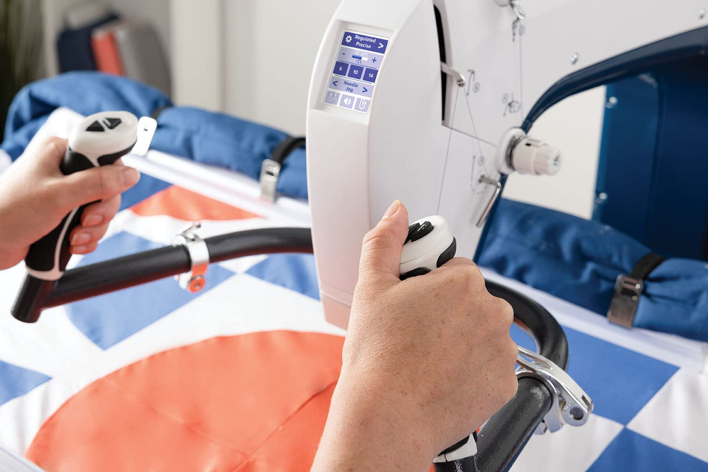 Q'nique 16X Long Arm Quilting Machine and Q-Zone Hoop Quilting Frame | The Grace Company