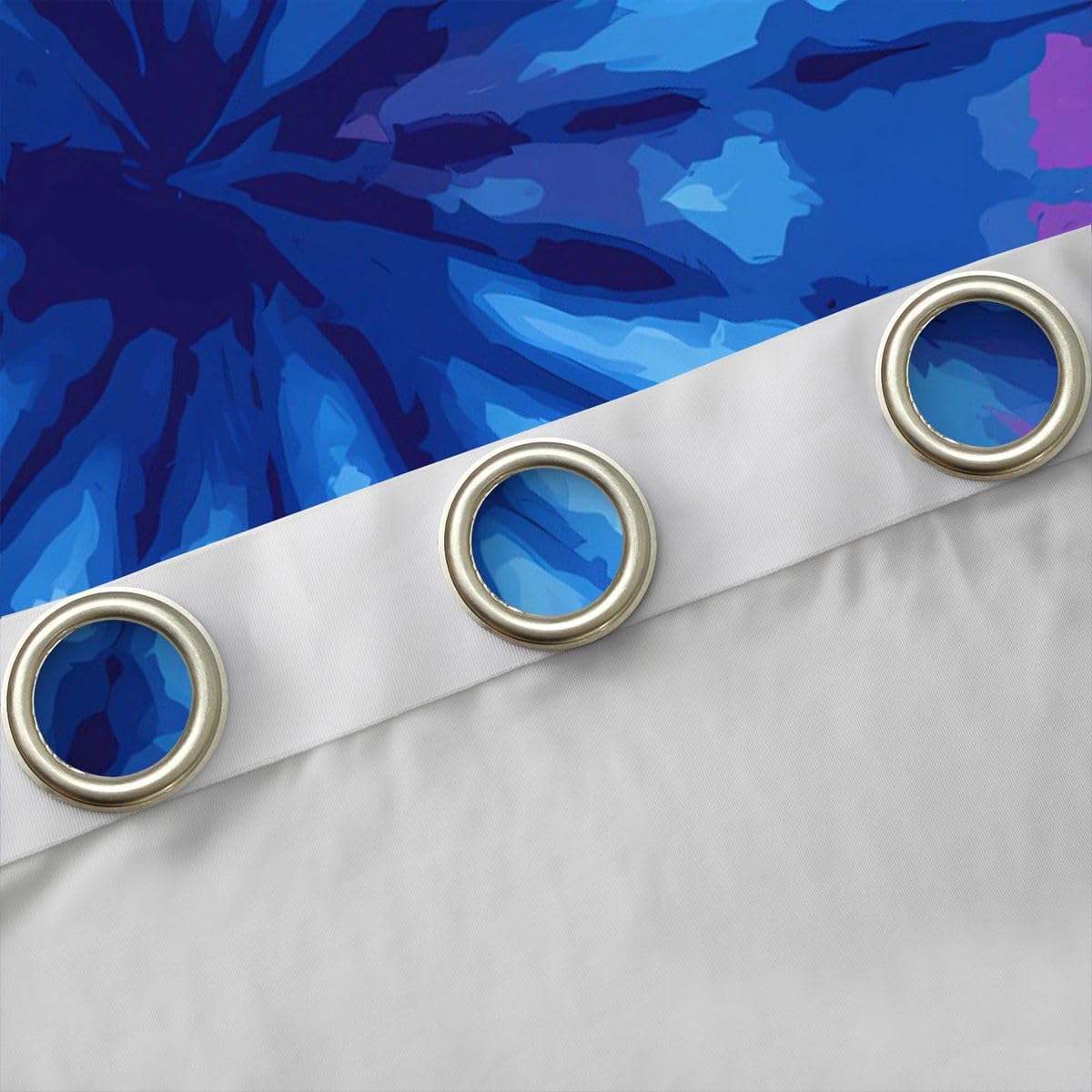 Feelyou Tie Dye Curtains Boho Psychedelic Swirl Grommet Curtain for Bedroom Bohemian Gypsy Thermal Curtain Trippy Boho Tribal Window Draperies Blue Purple 42W x 84L Set of 2 Panels