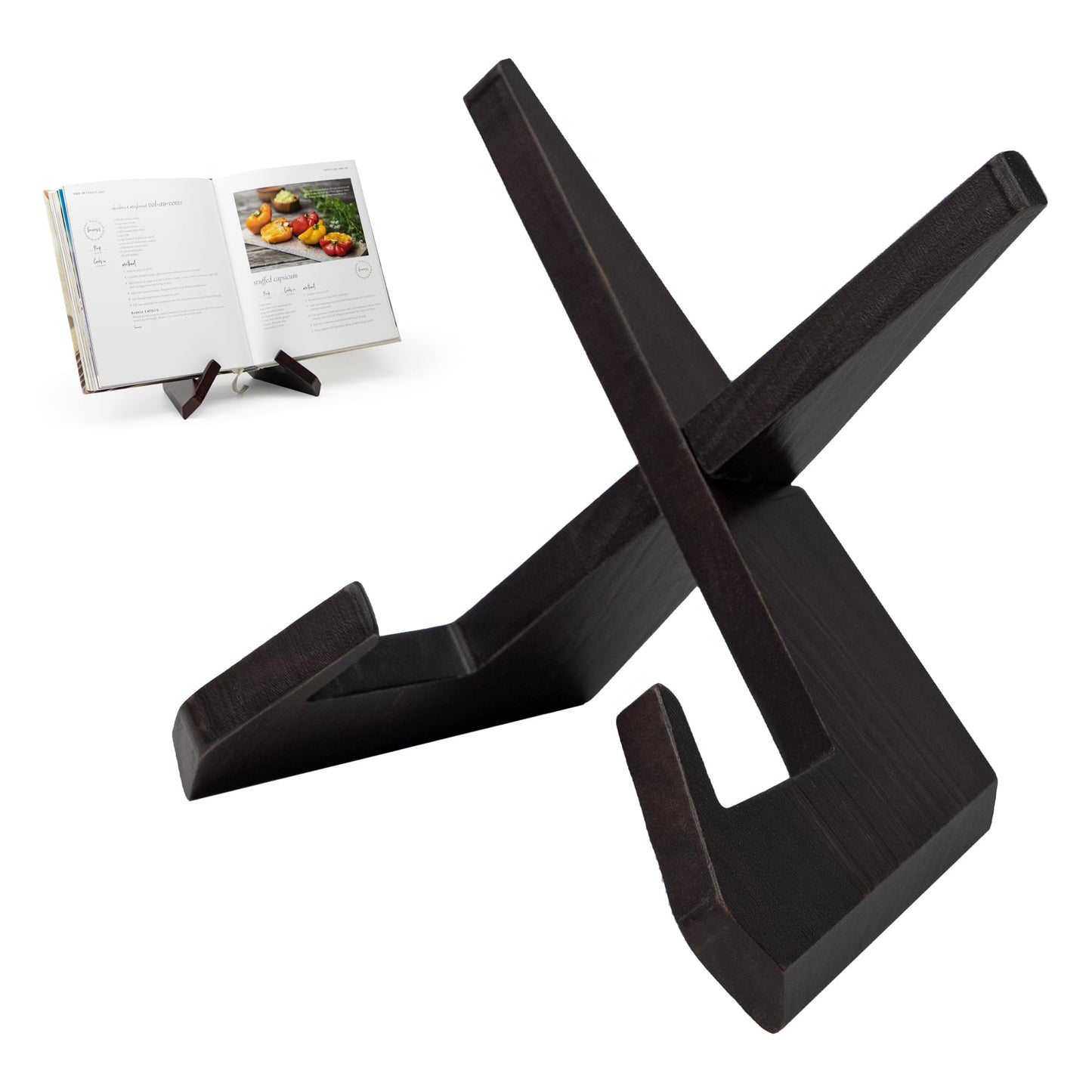 Yuoyar Wooden Cookbook Stand for Kitchen Counter - Detachable Recipe Book Holder - Kitchen Decor and Accessories