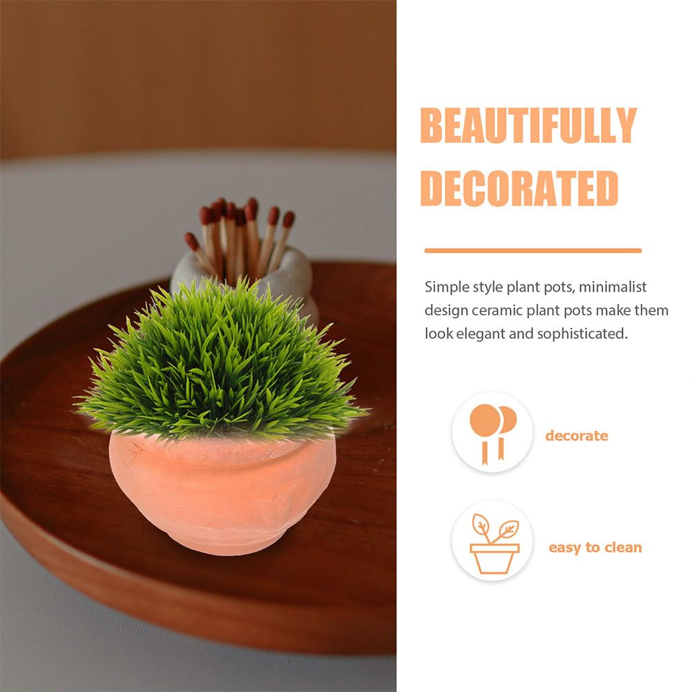 Zerodeko Mini Nursery Pots 2 Pack Lightweight Beige Terracotta Plant Containers 1.18X1.18X0.82 Inch Indoor Outdoor Garden Flower Breeding