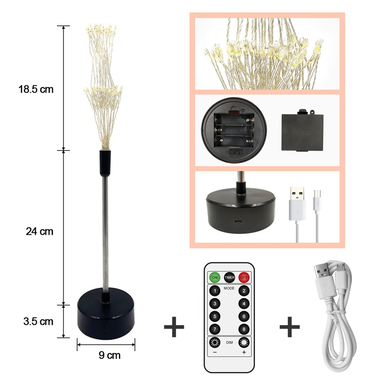 Chims Firework Centerpiece Lights,120 LED Fairy Light Banquet Table Centerpiece Lighting Decoration Star Pyrotechnics, Battery Operated Spirit Tree with Remote, for Dinner Indoor Christmas Party Decor