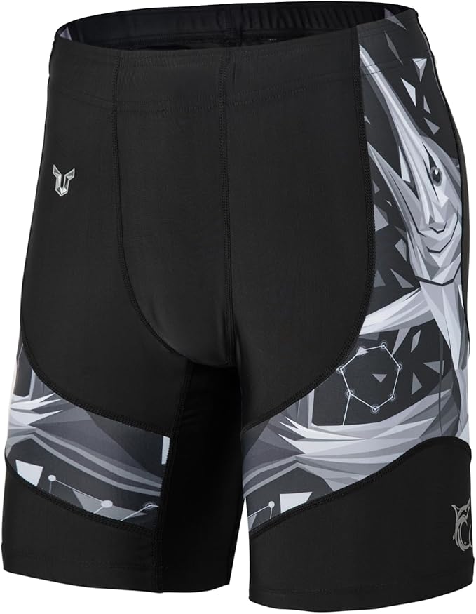 HUGE SPORTS Men's Rash Guard Swim Shorts Compression Swimming Jammer Cool Dry Active Swimsuit Workout Shorts Sports Tights
