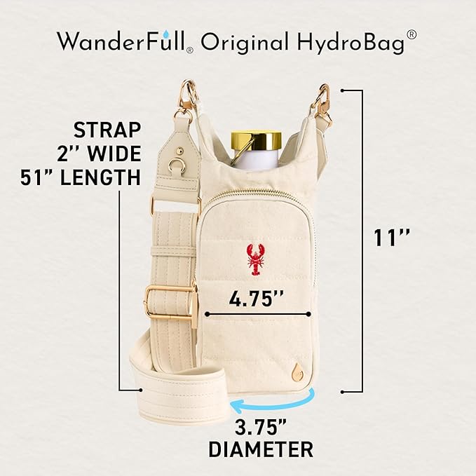 WanderFull® Original HydroBag® Collection, Water Bottle Holder w/Strap & Phone Pocket, Hands-Free Crossbody Water Bottle Bag