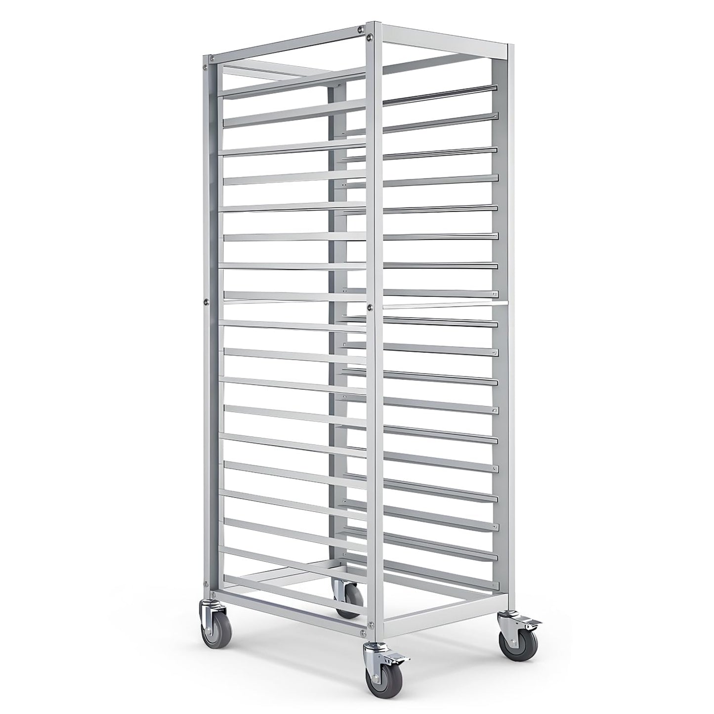 H Bun Pan Rack 18 Tier with Wheels, Commercial Bakery Racking of Aluminum for Full & Half Sheet - Kitchen, Restaurant, Cafeteria, Pizzeria, Hotel and Home