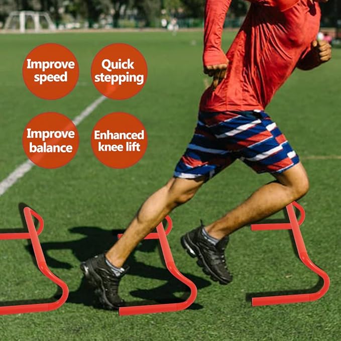 4 Pack Agility Speed Training Hurdles- 6" Detachable Agility Training Hurdles- Sports Practice Equipment for Athletes, Soccer, Basketball
