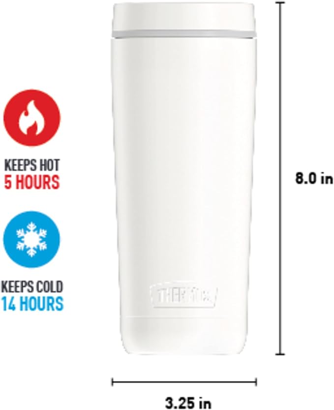 ALTA SERIES BY THERMOS Stainless Steel Tumbler 18 Ounce, Sleet White 18 Ounce, Sleet White