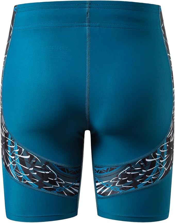 HUGE SPORTS Men's Rash Guard Swim Shorts Compression Swimming Jammer Cool Dry Active Swimsuit Workout Shorts Sports Tights