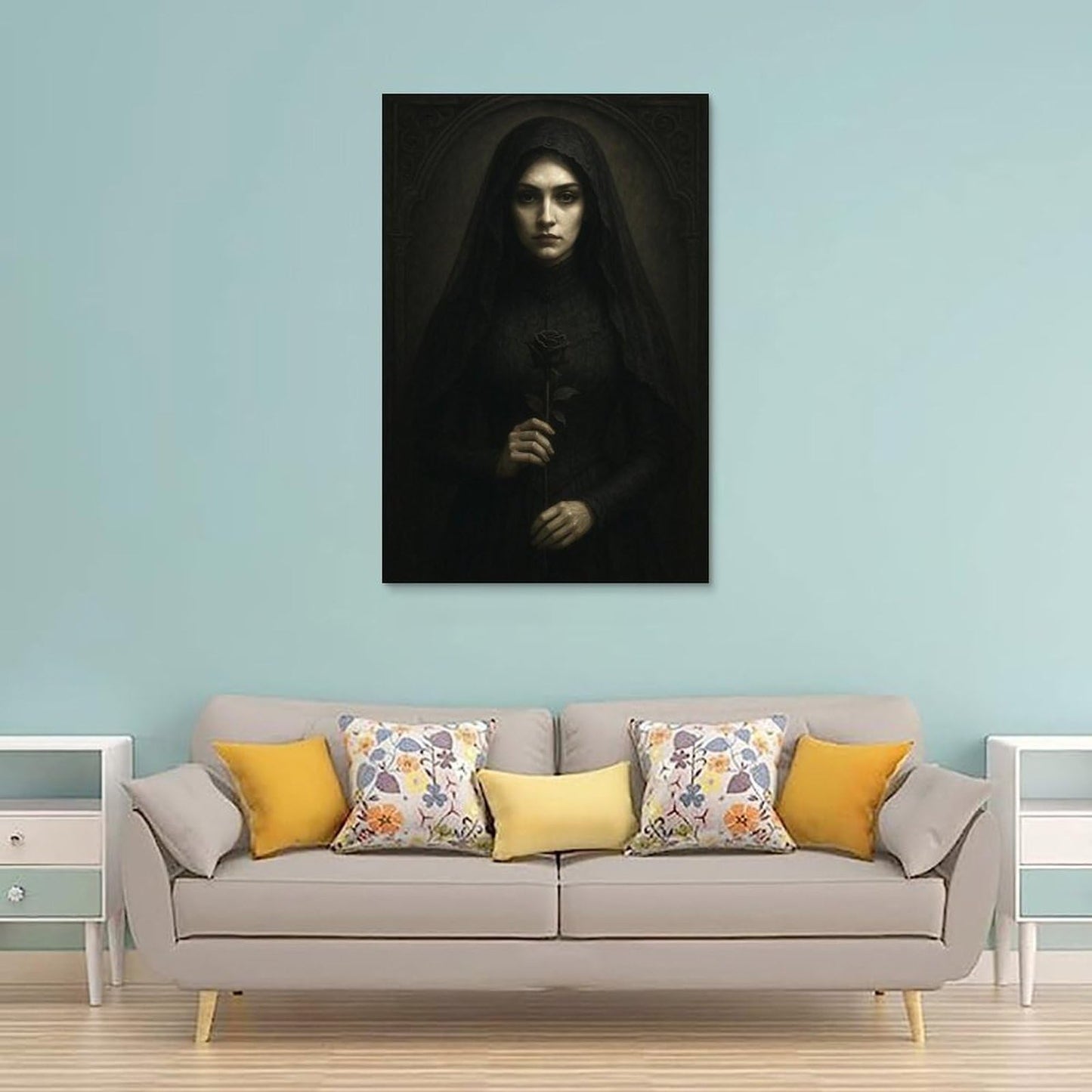 Featuring A Woman Wearing A Black Headscarf Poster Gothic Art Poster Print Modern Decorative Wall Artwork for Home And Office High Definition Print Poster Unframe-style 12x18inch(30x45cm)