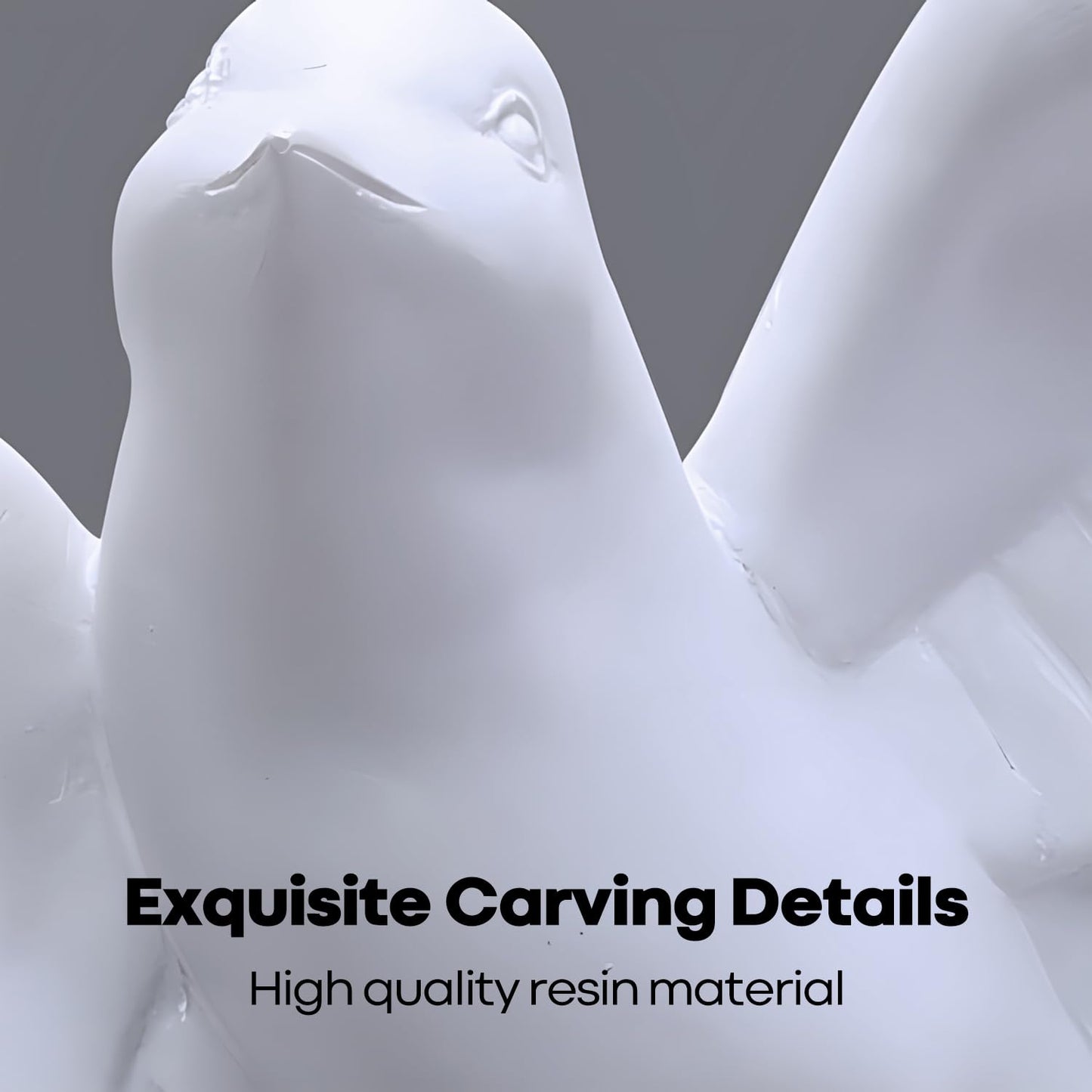3 Pcs Swallows Bird Wall Sculpture, 3D White Birds Sparrows Swallows Decor, Outdoor/Indoor Peace Peace Dove Bird Figurines for Home, Garden and Patio (White)