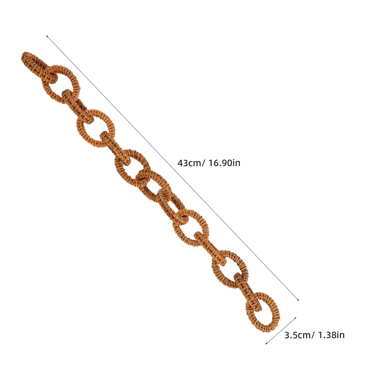 FOMIYES Rattan Woven Chain Link Decor 16.92In Rustic Decorative Chain for Wall Hanging Coffee Table Decoration Boho Style Home Art Craft