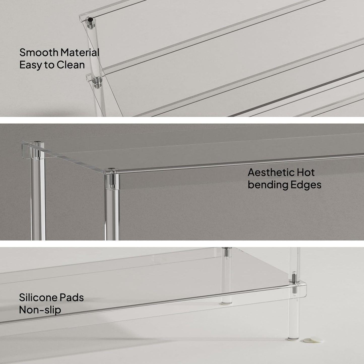 Aquiver 5 Tier Acrylic Shoe Rack - Closet Shoe Rack Shoe Organizer for Entryway, Stores 20 Pairs of Shoes, 32.3'' L x 11.8'' W x 36.4'' H