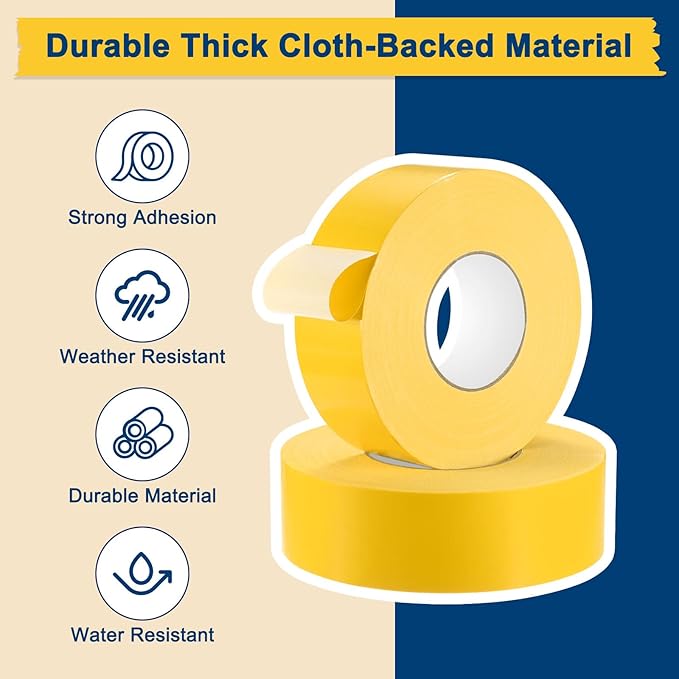 Pickleball Court Tape, Outdoor Pickleball Lines, No Residue Court Marking Kit for Temporary/Gym/Tennis/Driveway/Badminton/Backyard/Sport