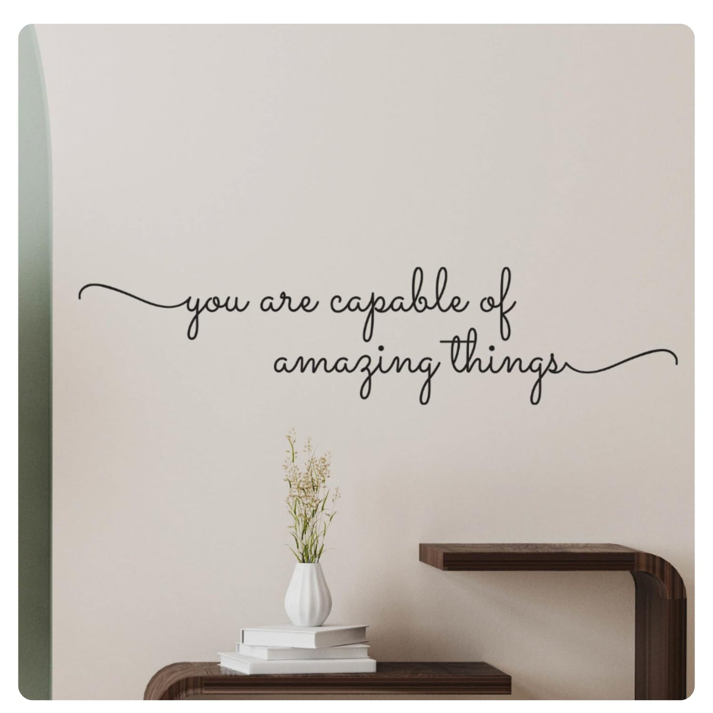 My Vinyl Story - You are Capable of Amazing Things Wall Decal - Inspirational Sticker Quote, Motivational Vinyl Art Decor for Positivity, Affirmation, Home Office, Classroom - Removable (Black, 36x9)