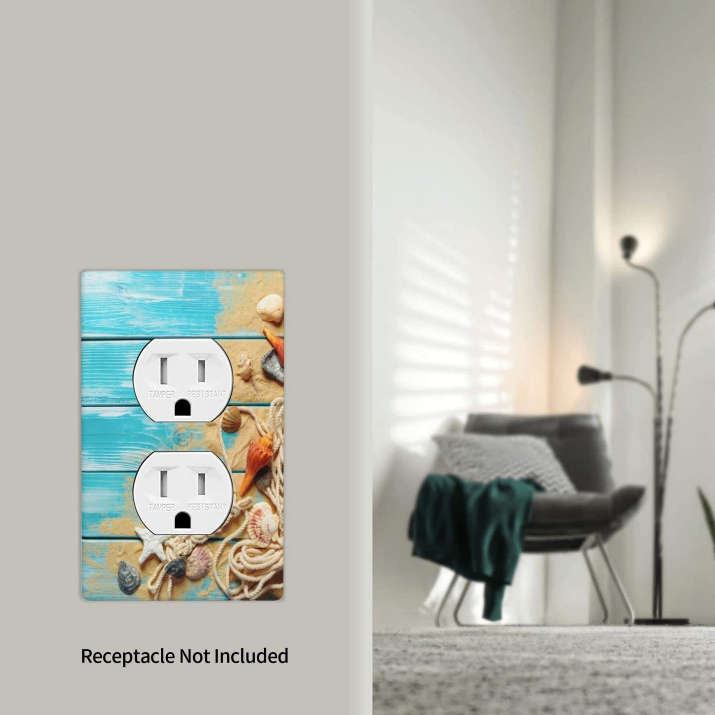 Board Beach Starfish Duplex Outlet Cover Wall Plates Decorate Outlet Covers For Electrical Outlets Switch Plate Decorative Wallplate Plug Cover 4.5 * 2.76 Inch