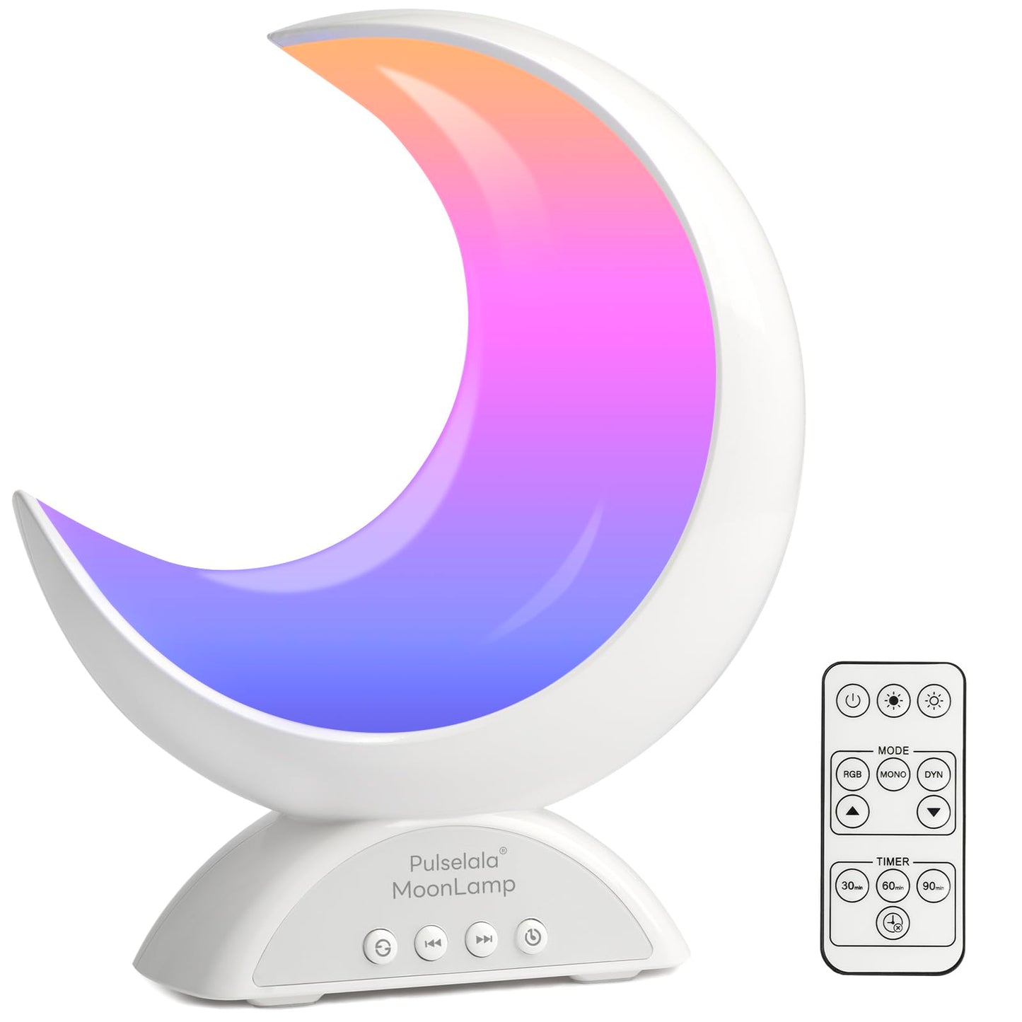 Pulselala Touch Moon Table Lamp with RGB Adjustable Light, Scene Mode and Music Mode, Warm White LED Moon Light, Suitable for Home Decoration, Bedroom Living Room Desk.