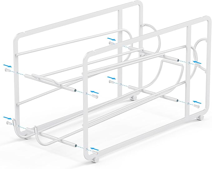 Canyave Soda Can Organizer Storage Rack, 2 Pack Stackable Beverage Soda Can Dispenser Organizer Holder for Refrigerator, Cabinet, Pantry (White)