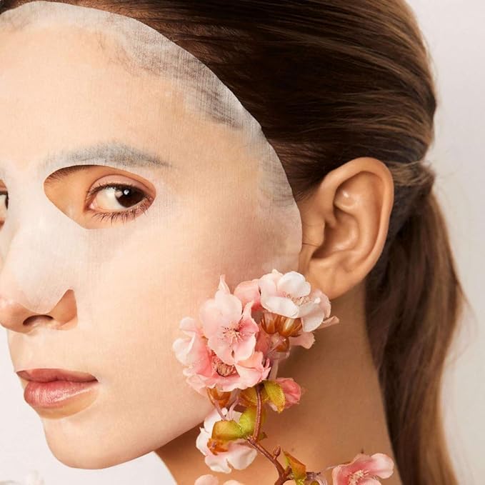 Snow Fox Skincare Japanese Cherry Blossom & White Tea Soothing Mask, 5 Mask