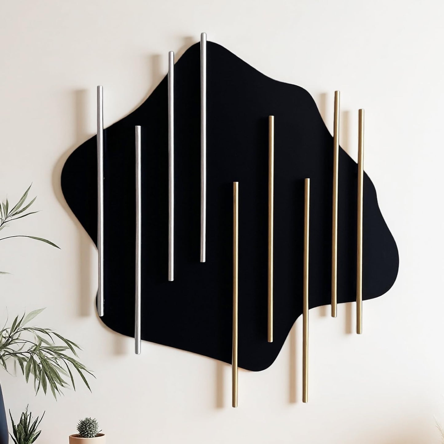 HYVAKUPPA 3D Large Metal Wall Decor Modern Aesthetic Wall Sculptures 19.3”W by 19.7”H Luxury Geometric Circular Decor Wall Art Artwork for Bedroom Dining Living Room Wall Decorations