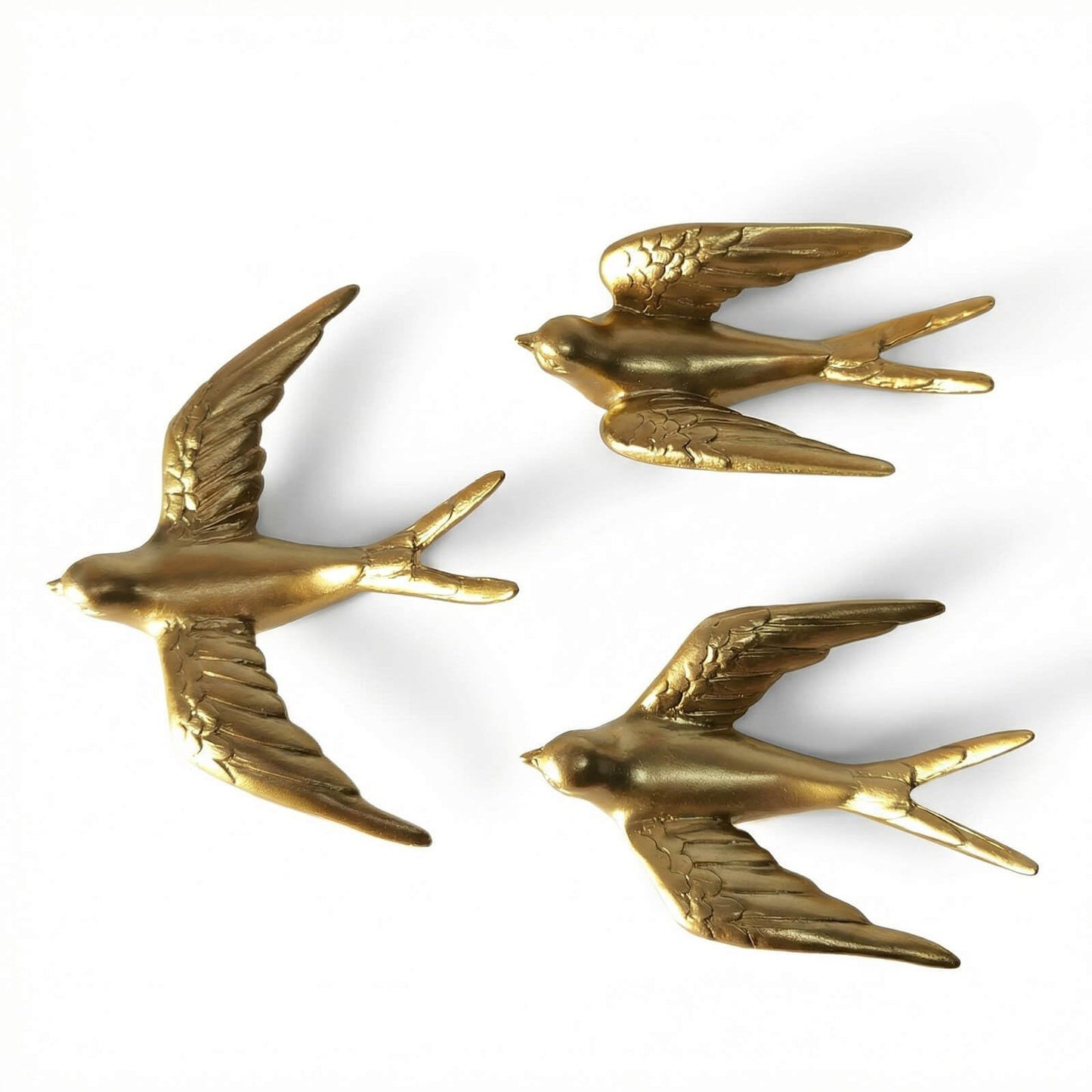 ZASEUCI Bird Wall Sculpture Art Set of 3, 5.1 Inch Resin 3D Sculpted Birds, Hanging wall decor and Elegant wall art for Home, Stylish wall art for living room