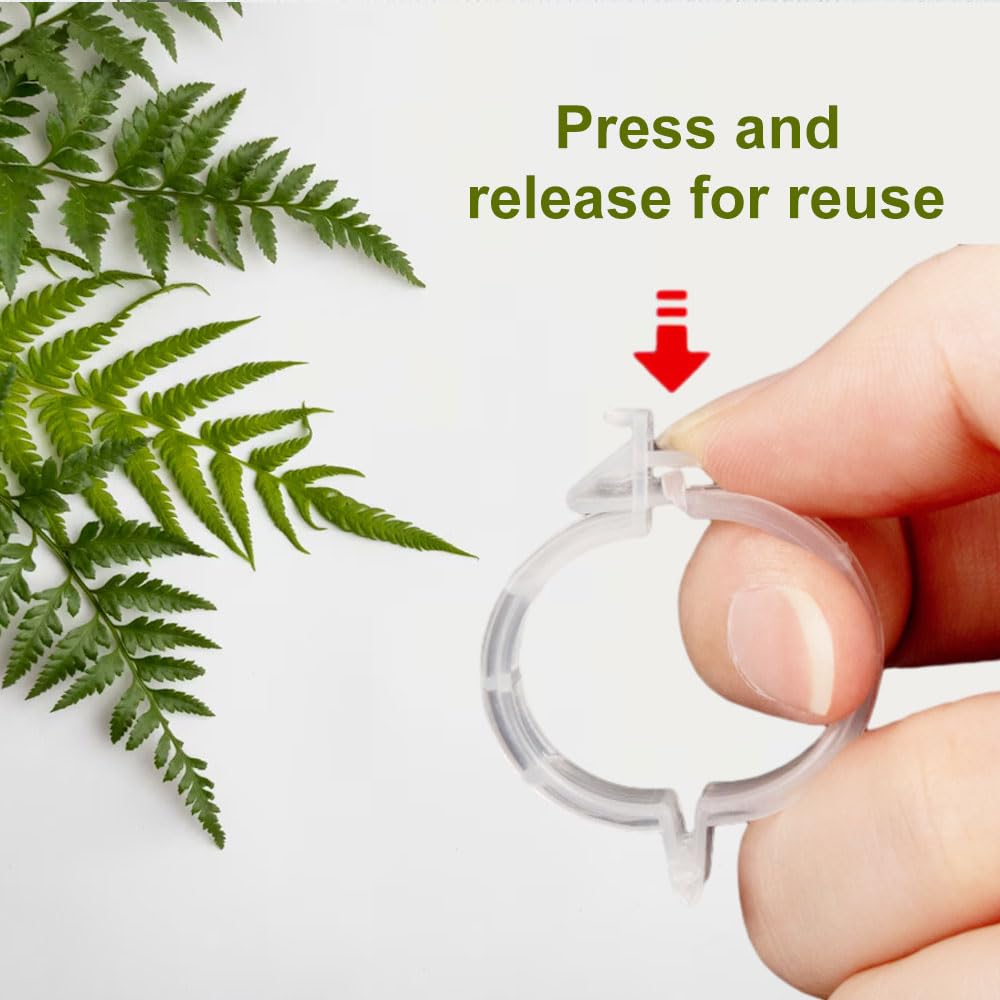 Thickened Plant Fixing Clip 100Pcs, 2025 Summer New Tomato Grape Vine Vegetables Plant Fixing Clips, Upgrade Plant Support Clips Reusable Garden Clips Secured Plastic Plant Clip (50, Black)