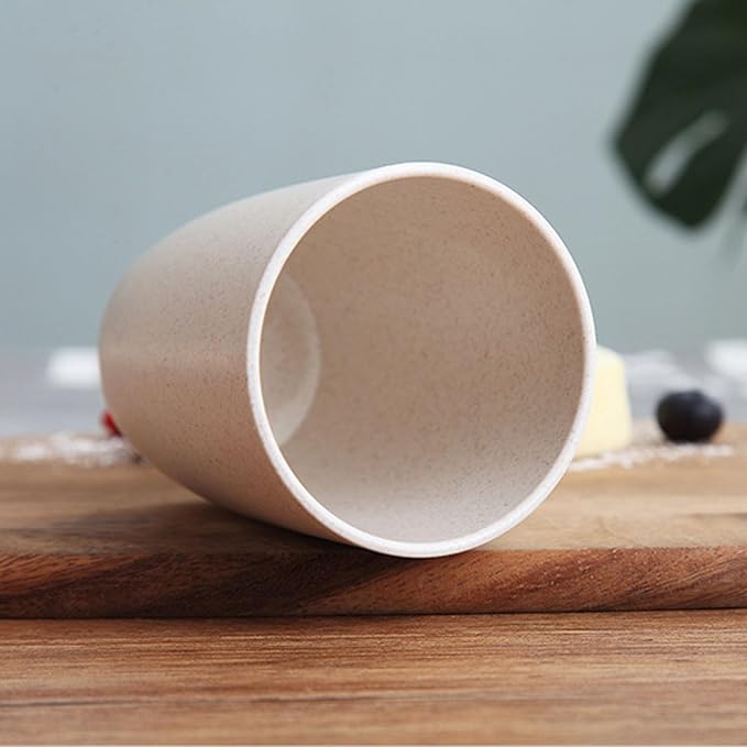 Wheat Straw Cups set of 4, Unbreakable Drinking Cup, Reusable Cups, Dishwasher Safe, 12 oz for Kitchen, Home, Office, and Outdoor Use (Color Purple)