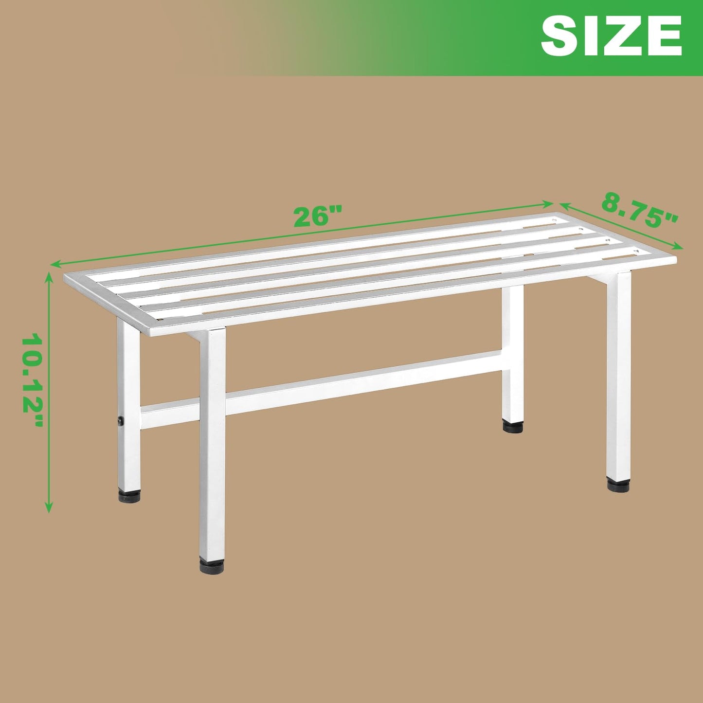 Dipion 2 Pack Metal Plant Stand Outdoor Plant Shelf Indoor,1 Tier Heavy Duty Plant Stands for Multiple Plants,26" L x 10.12" H x 8.75" W,White
