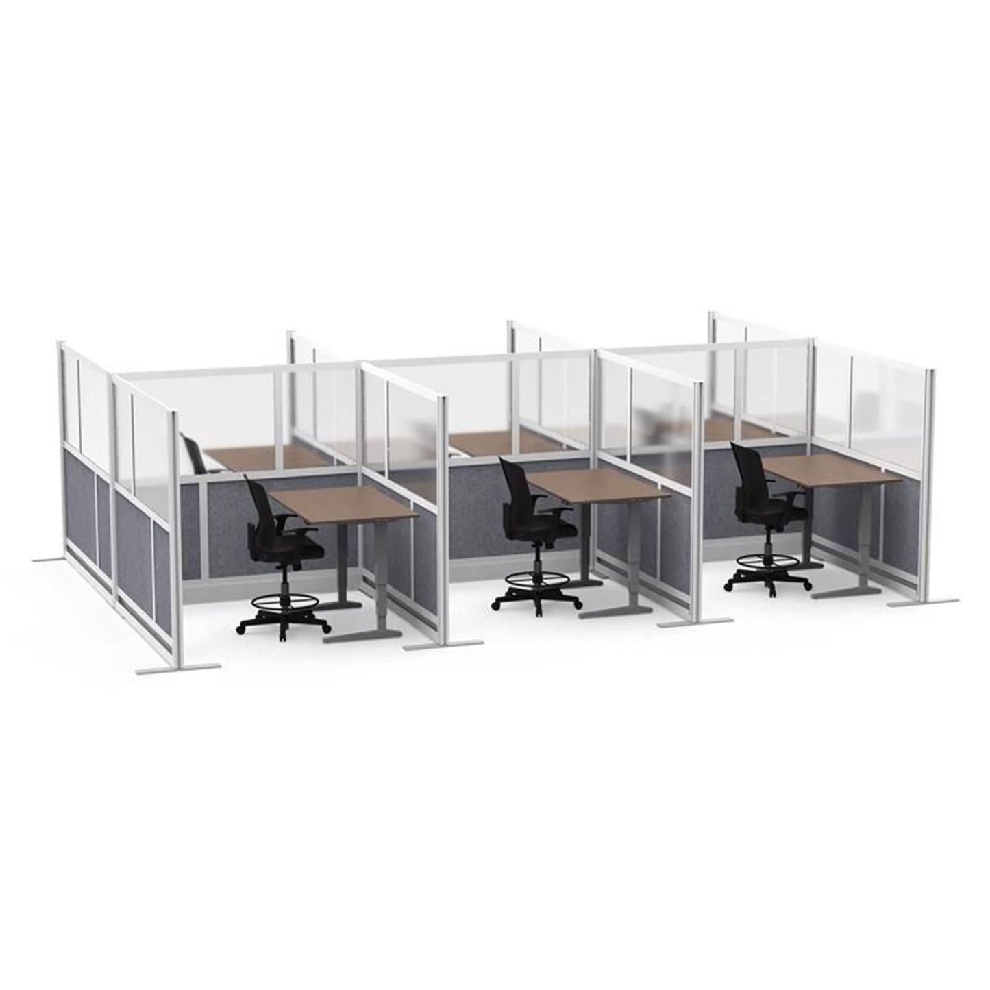 Luxor MW-7070-XFCG Modular Room Divider Wall System - 70" x 70" Add-On Wall