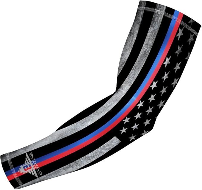 Bucwild Sports Flag Compression Arm Sleeve - Perfect for Baseball Basketball Football - Youth & Adult Sizes