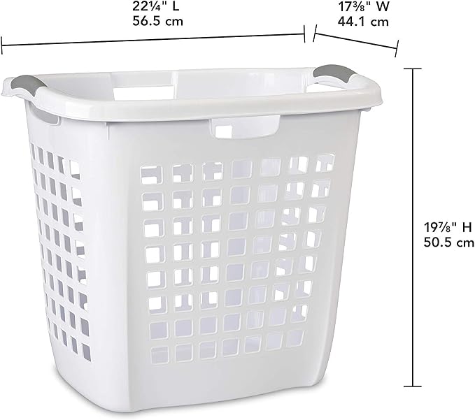 STERILITE 12258004 Carry Hamper, 19-7/8", White
