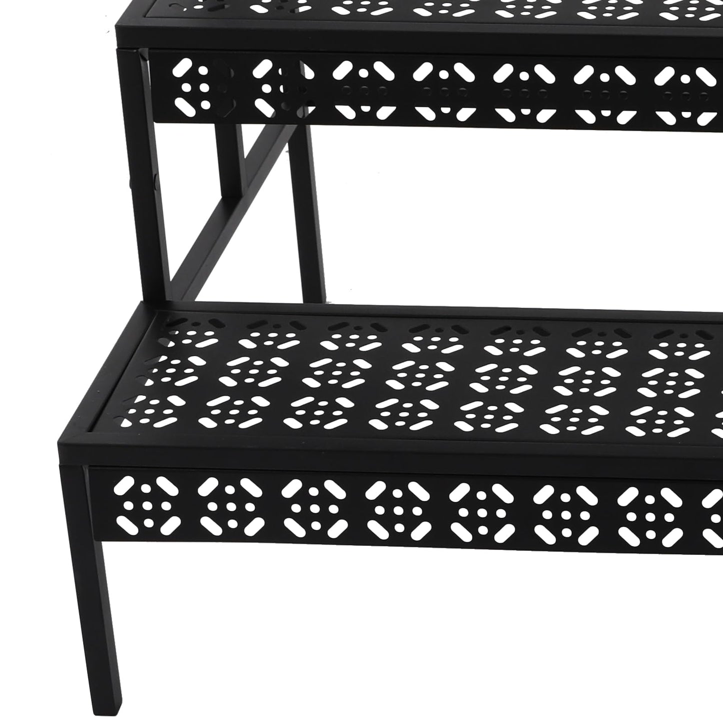 ARPITUYN 3 Tier Metal Plant Stand, Ladder Flower Pot Holder Plant Stands, Stair Style Large Flower Pot Display Rack, Garden Flower Pot Display Shelf for Indoor Outdoor, Black