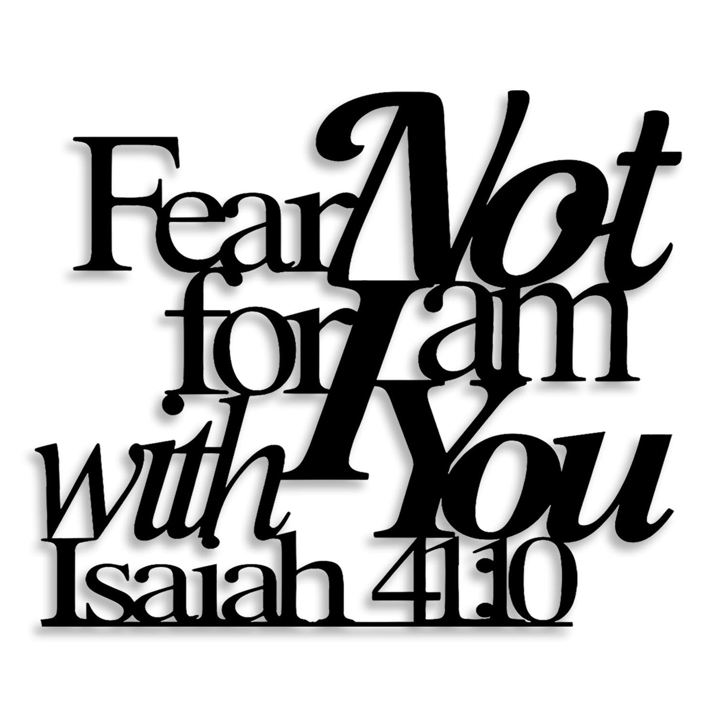 LIYOUYA Isaiah 41:10 Metal Wall Decor - Room Decor Black Christian Scripture Wall Art Home Decor for Living Room, Bedroom, Dining Room (Black)