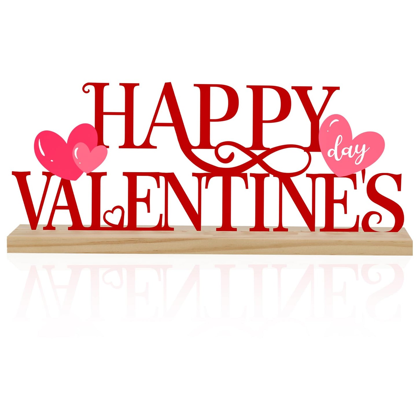 COCHIE Metal Happy Valentine's Day Sign, Valentines Day Decorations for Home, Party, Shelf, Mantel, Indoor, Valentine Heart Decor, Valentines Day Table Top Decoration (Valentine)