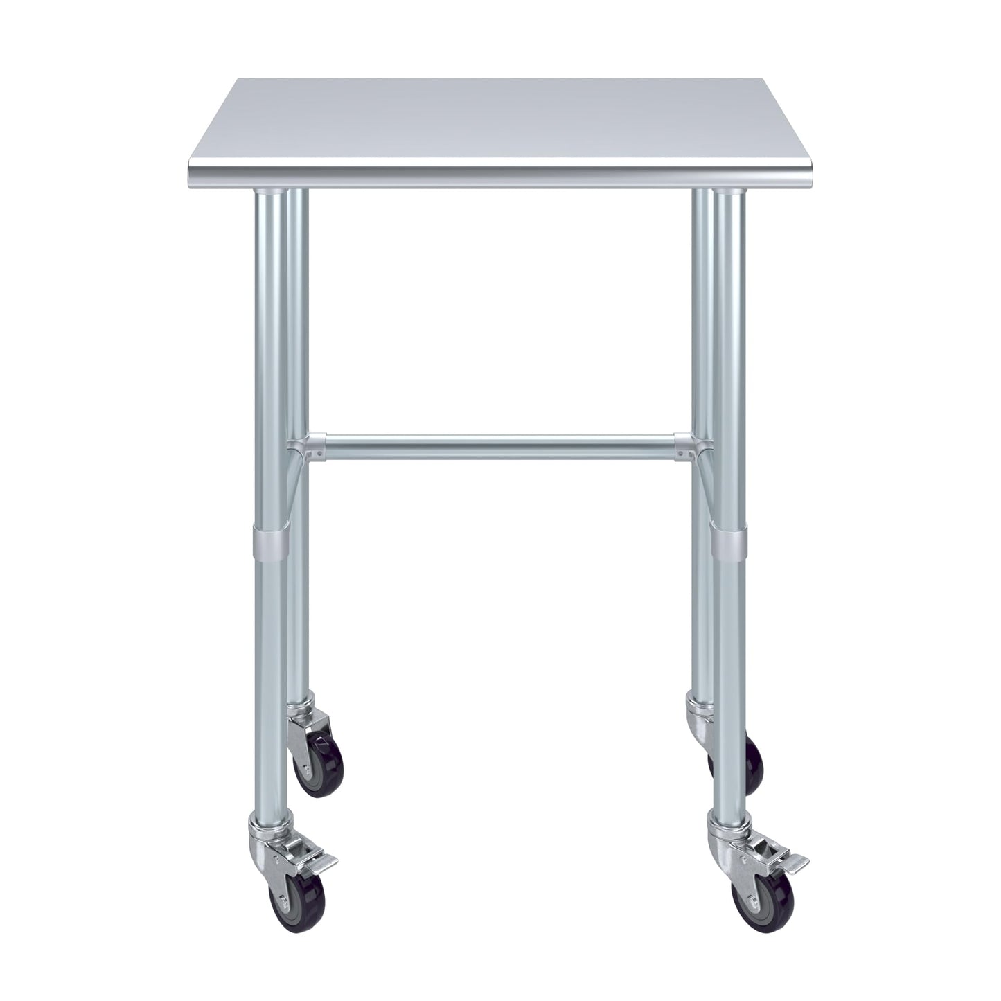 AmGood 18" X 30" Stainless Steel Work Table - with Open Base & Wheels | Food Prep | Utility Work Station | NSF Certified